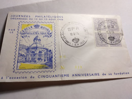 COB 849.bloc De 4.exposition Philatéliques De Spa .12/0/1956.enveloppe Pliée...voir Scan! - Storia Postale