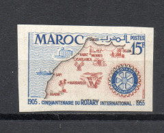 MAROC N° 344a  NON DENTELE  NEUF SANS CHARNIERE COTE 28.75€   ROTARY INTERNATIONAL - Unused Stamps