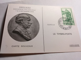 COB 737.Exposition Philatélique De Verviers.7 Et 8 Septembre 1946. - Cartas & Documentos