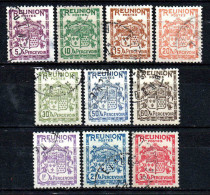 Réunion  - 1933 - Armoiries - Tb Taxe N° 16 à 25 - Oblit - Used - Timbres-taxe