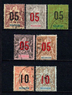 Réunion - 1912 - Type Sage Surch - N° 72 à 78 - Oblit - Used - Used Stamps