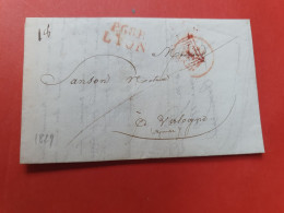 Marque Postale De Lyon Sur Lettre Avec Texte Pour Valognes En PP En 1829 - Ref  2798 - 1801-1848: Vorläufer XIX