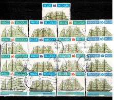 1995 Lot Zegels/timbres ( 17 ) : 2608/2611 Voiliers Zeilschepen - Oblitérés