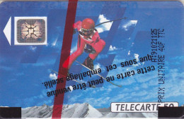 Telecarte Publique F132A NSB - Skieur 1 - 50 U - Sc5an - Trou 6mm - 1990 - 1990