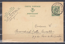 Postkaart Van Ottignies Naar Bruxelles - 1935-1949 Kleines Staatssiegel