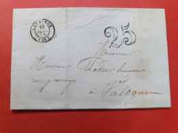 Cad De Les Pieux Sur Lettre Avec Texte Pour Valognes En 1851 - Ref  2809 - 1849-1876: Klassik