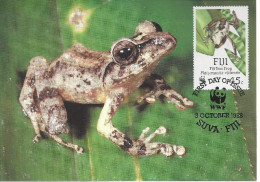 26085 ) Fiji WWF 1988 Frog Maxi Postcard Cover - Fidji (1970-...)