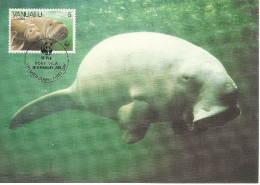 26091 ) Vanuatu WWF 1988 Dugong Maxi Postcard Cover - Vanuatu (1980-...)