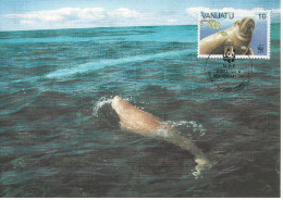 26092 ) Vanuatu WWF 1988 Dugong Maxi Postcard Cover - Vanuatu (1980-...)