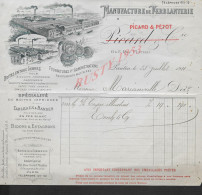 FACTURE ILLUSTRÉE DE 1911 PICARD & PÉTOT MANUFACTURE DE FERBLANTERIE À PANTIN : - Chemist's (drugstore) & Perfumery