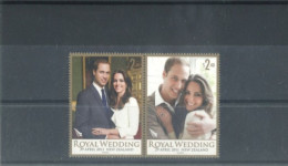 NEW ZEALAND  - 2011, ROYAL WEDDING STAMPS COMPLETE SET OF 2, UMM (**).. - Used Stamps