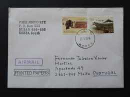 Corée Du Sud Lettre Voyagé Au Portugal 2016 South Korea Postally Used Cover - Corea Del Sur