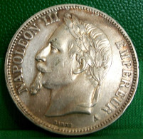 MONNAIE ARGENT 5 FRANCS 1867 A PARIS NAPOLEON III TÊTE LAUREE SECOND EMPIRE ANTIQUE SILVER COIN - 5 Francs