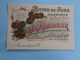 Suisse - Fleurier - Canton De Neuchatel - J.Ammann - Bitter Du Jura - Gentiane - Médailles D'Or 19e - - Fleurier