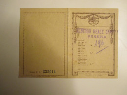 1930 ALBERGO REALE DANIELI VENEZIA Cartoncino Camera N.196 Ediz. Istituto Italiano Arti Grafiche Bergamo - Tickets - Vouchers