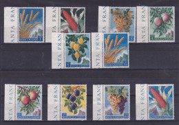 1958 San Marino Saint Marin FRUTTA E PRODOTTI AGRICOLI FRUIT AND AGRICOLTURE Serie Di 10 Valori MNH** - Neufs