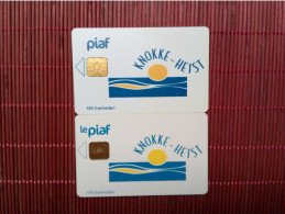 Piaf Knokke Heist 2 Cartes Differente 2 Photos Used Rare - PIAF Parking Cards