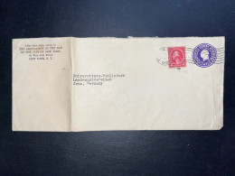 ENVELOPPE ENTIER POSTAL USA ETATS UNIS NEW YORK  POUR JENA ALLEMAGNE 1935 - 1921-40