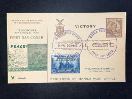 CARTE FDC USA PHILIPPINES MANILA 1945 / VICTORY - Philippinen