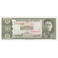 Bolivie, 10 Pesos Bolivianos, L.1962, 1962-07-13, KM:154a, NEUF - Bolivia