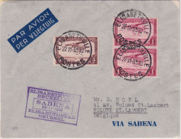 Belg. Congo - Sabena Erstflug Elisabethville - Brüssel Luftpostbrief 1935 - Cartas & Documentos