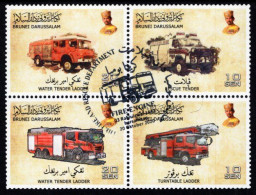 Brunei - 2020 - Fire Englines - Cancelled Mint Stamp Set (se-tenant Block) - Brunei (1984-...)