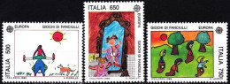 ITALY 1989 EUROPA: Children's Games. Children's Drawings. Complete Set, MNH - 1989