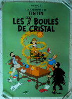 AFFICHE ANCIENNE PLASTIFIEE ALBUM LES 7 BOULES DE CRISTAL HERGE TINTIN CAPITAINE HADDOCK - Affiches & Posters