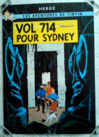 AFFICHE ANCIENNE PLASTIFIEE ALBUM VOL 714 POUR SYDNEY HERGE TINTIN CAPITAINE HADDOCK - Plakate & Offsets