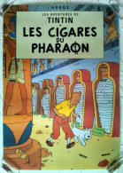 AFFICHE ANCIENNE PLASTIFIEE ALBUM LES CIGARES DU PHARAON HERGE TINTIN CAPITAINE HADDOCK - Plakate & Offsets