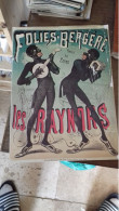 143 / AFFICHE FOLIES BERGERE TOUS LES SOIRS LES RAYNORS REPRO 29 CM PAR  38 CM - Affiches & Posters