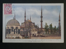 DF18 TURQUIE BELLE  CARTE ENV. 1908 CONSTANTINOPLE A LIERNEUX BELGIQUE +MOSQUEE +AFF. PLAISANT+ - Covers & Documents