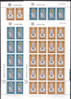 1980 Cipro Cyprus EUROPA CEPT EUROPE 40 Serie Di 2 Valori In 4 Minifogli MNH** PERSONAGGI, FAMOUS PEOPLE 4 Minisheets - 1980