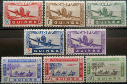LP3972/144 - 1942 - COLONIES FRANÇAISES - GUINEE FRANÇAISE - POSTE AERIENNE - SERIE COMPLETE - N°10 à 17 NEUFS* - Unused Stamps