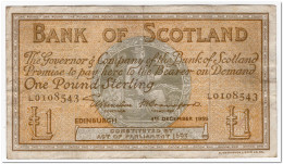 SCOTLAND,BANK OF SCOTLAND,1 POUND,1950,P.96b,FINE - 1 Pond