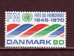 DENMARK - 1970 United Nations 90o Never Hinged Mint - Unused Stamps