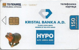 Bosnia - Republika Srpska - Kristal Banka (Matt Surface), 04.2002, 150Units, Used - Bosnien