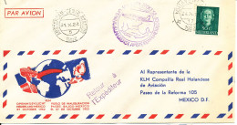 Netherlands First KLM Flight Amsterdam - Mexico 27-10-1952 - Posta Aerea