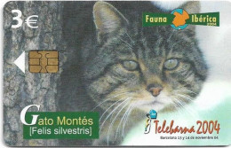 Spain - Telefonica - Fauna Iberica - Gato Montes Cat - P-557 - 09.2004, 4.500ex, Used - Emisiones Privadas