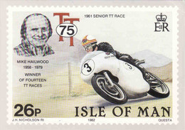 Isle Of Man, 75th Anniversary Of The Isle Of Man T.T. Motorcycle Races, Mike Hailwood, Inutilisé 1982 - Insel Man