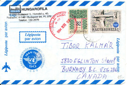 Hungary Air Mail Cover Sent To Canada 22-12-1994 - Briefe U. Dokumente