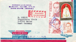 VENEZUELA 1985  AIRMAIL  LETTER SENT FROM CIUDAD BOLIVAR TO MAINZ - Venezuela