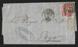 Carta Circulada Lisboa Para Beja Em 1875, Com Stamp 25 Réis D. Luís I. Letter Circulated From Lisbon To Beja In 1875, Wi - Brieven En Documenten