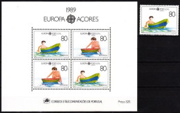 ACORES 1989 EUROPA: Children's Games. Boats. 1v + S/sheet, MNH - 1989