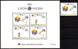 MADEIRA 1989 EUROPA: Children's Games. Kitess. 1v + S/sheet, MNH - 1989