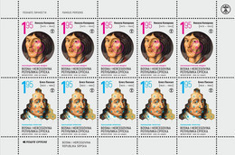 Bosnia And Herzegovina (Serb Post).2023. Famous Persons.Blaise Pascal, Nicolaus Copernicus.m/s  **. - Bosnia And Herzegovina