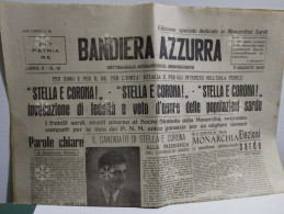 BANDIERA AZZURRA Settimanale Monarchico. 07.05.1949. Edizione Per Sardegna. Antonino D'Angelo Candidato A Cagliari - Altri & Non Classificati