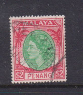 PENANG - 1954 Elizabeth II Definitive $2 Used As Scan - Penang