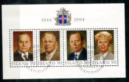 ISLAND Block 16, Bl.16 FD Canc. - Staatspräsidenten, Presidents - ICELAND / ISLANDE - Blokken & Velletjes