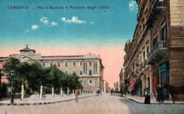 20349 TARANTO  Via D'Aquino E Palazzo Degli Uffici   ( 1918)  (  2 Scans) - Taranto